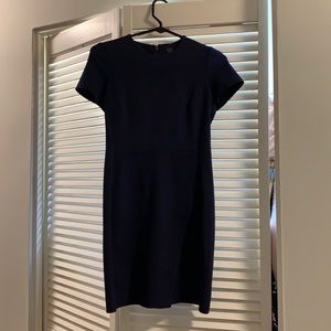 TOPSHOP short-sleeve navy mini dress